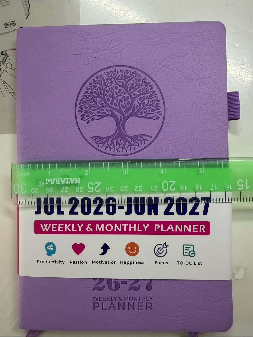 2026-2027 Purple Weekly & Monthly Planner - Tree Embossed Cover